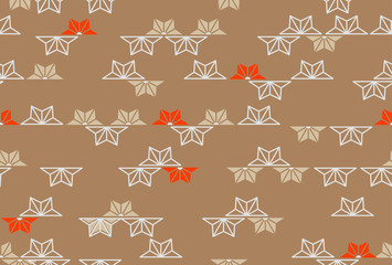 Japanese Half Hemp Leaf Star Seamless Pattern