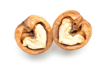 Tasty walnut isolated on white