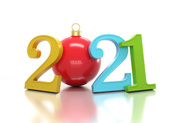 New Year 2021 Creative Design Concept - 3D Rendered Image	