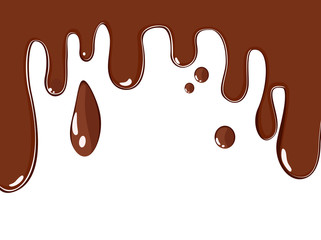 Current chocolate. Smudges and drops of brown chocolate color.