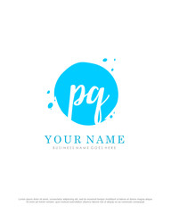 P Q PQ initial splash logo template vector. A logo design for company and identity business.