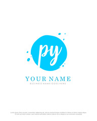 Obraz premium P Y PY initial splash logo template vector. A logo design for company and identity business.