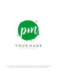 P M PM initial splash logo template vector. A logo design for company and identity business.