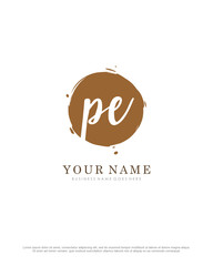 P E PE initial splash logo template vector. A logo design for company and identity business.