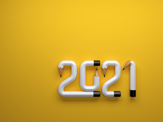 New Year 2021 Creative Design Concept - 3D Rendered Image	