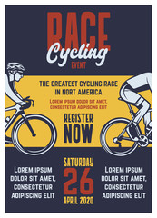 Cycling race vintage retro poster brochure template