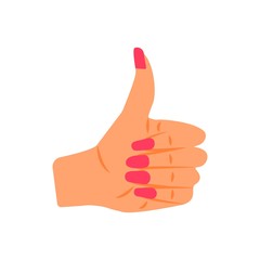 Women's hand, finger up. The fight for the right to equality. Girl power concept illustration. Icon vector
