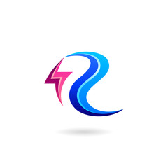 letter R with 3D style logo design