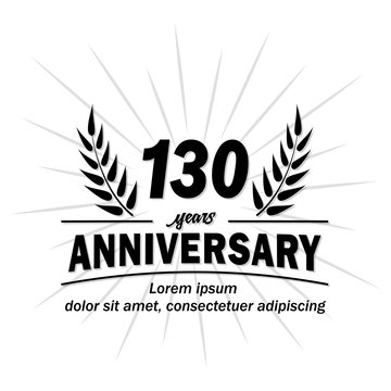 130 years logo. One hundred and thirty years anniversary vector and illustration design template.