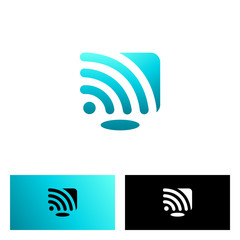 computer and networking logo design