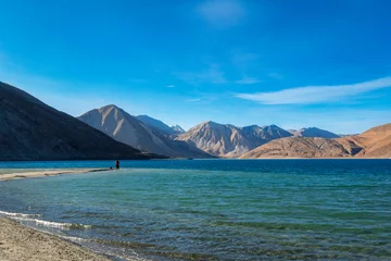 Foto op Canvas Scenic view of Pangong Lake or Pangong Tso in Ladakh, India  © PrabhjitSingh