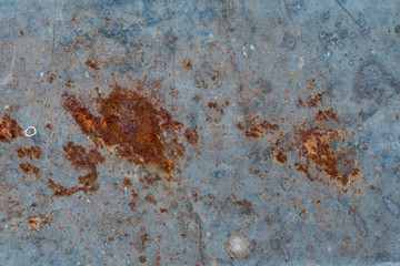 Fototapeta premium Steel blue plate There are orange rusty stained metal wall texture pattern .