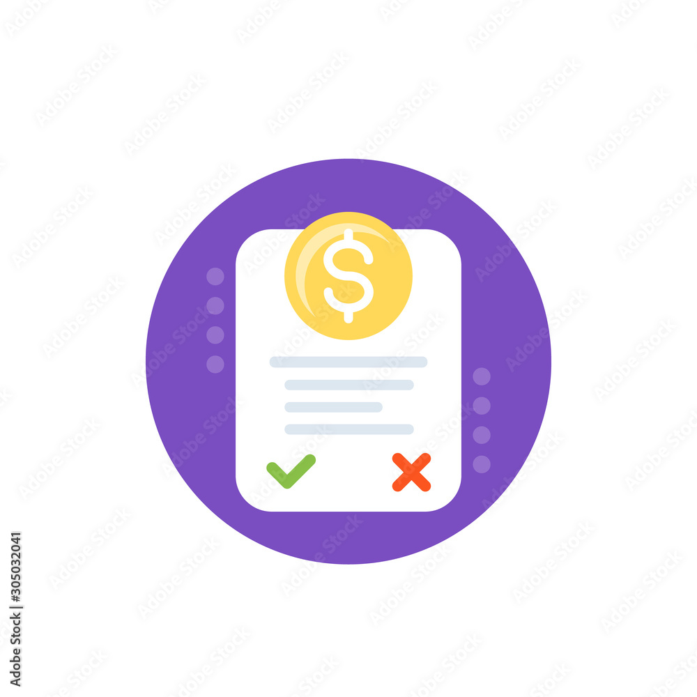 Wall mural Online invoice icon, flat vector