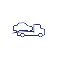 tow truck vector line icon
