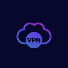 VPN service vector icon on dark