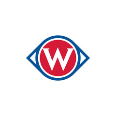 Letter W Icon Design With Vision Circle. Glance or Eye Letter Creative Business Alphabet Logo Icon. W Logo Icon. Branding Icon Letter.