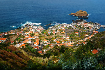 Fototapeta na wymiar View of Marina da Quinta Grande and Atlantic ocean, Madeira island, Portugal