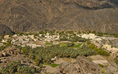 Scenic village Bilad Sayt in sultanate Oman