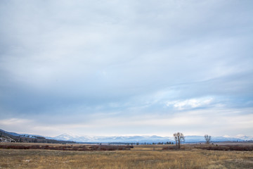 Inspiring big sky mountain landscape. Beautiful background.