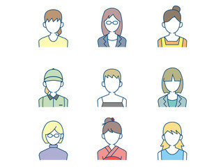 女性アイコンセット2