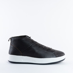 mens demi seasonal warm high leather sneakers with white sole on a white background. See all angles and other models