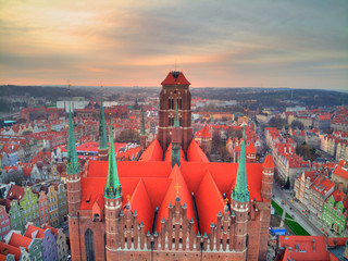 gdansk st. marys cathedral from above