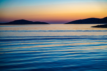 Tramonto in mare visto dal catamarano