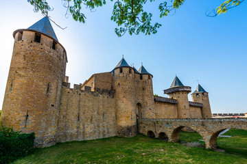 Medieval city of Carcassonne in Aude en Occitania, France