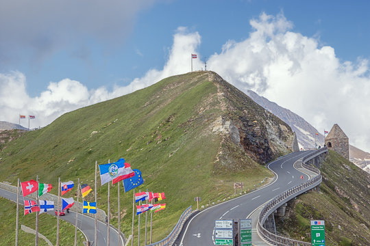 At the crossroads of Fuscher Torl while ascending the Grossglockner High Alpine Road