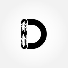 Naklejka premium Ititial Brush Letter D Logo Design vector Template. Abstract Dots Letter D Logo. Creative Brush Alphabet D Logo Design.
