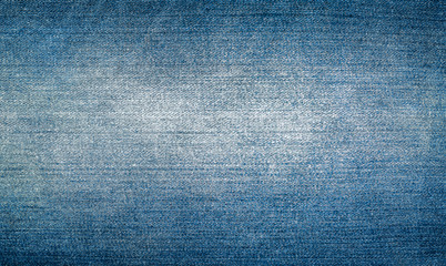 Perspective and closeup view to abstract space of empty light blue natural clean denim texture for the traditional business background in cold bright colors .