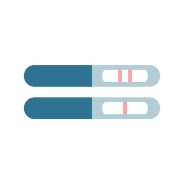 Pregnancy and unpregnancy test flat icon isolated on the white background