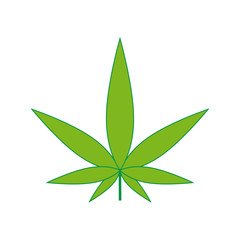 Cannabis leaf icon illustration isolated in the white background