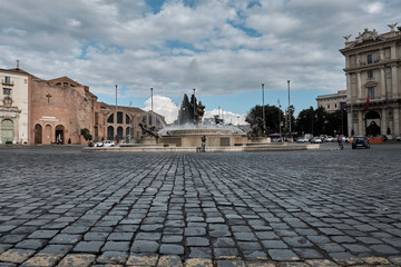 Rome, Italy,Piazza della Repubblica square on a bright sunny day