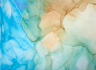  Abstract colorful background, wallpaper. Mixing acrylic paints. Modern art. Paint marble texture. Alcohol ink colors  translucent