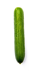 Green cucumber isolated on white background.