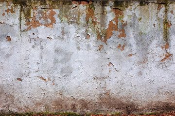 old white wall with cracks. abstract ruin architecture texture. devastation background concept