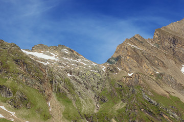 Fototapeta premium View of the Wasserfallkees, seen from the Mooserboden reservoir