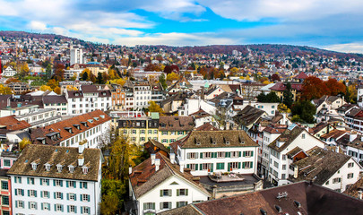 Fototapeta na wymiar Aerial view of Zurich, Switzerland.