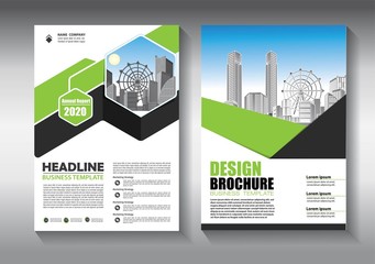 Business abstract vector template. Brochure design, cover modern layout, annual report, poster, flyer in A4 with colorful triangles, geometric shapes for tech, science, market with light background