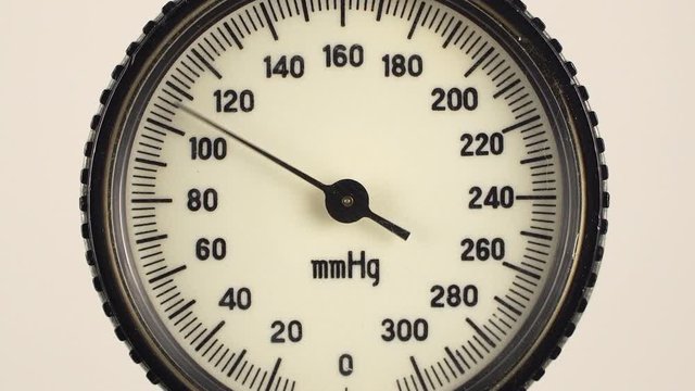 Mechanical blood pressure tonometer, isolated, close-up