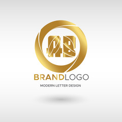 Premium Vector AB Logo in GOLD. Beautiful Logotype design for company branding