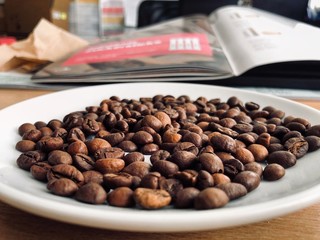 coffee beans In a plate