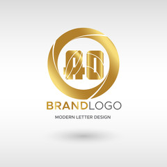 Premium Vector AO Logo in GOLD. Beautiful Logotype design for company branding