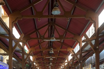 Architectural detail pf Dubai souq rooftop
