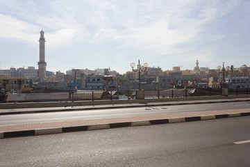 Fototapeta na wymiar Deira historic district in Dubai facing the creek