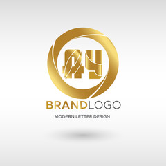 Premium Vector AY Logo in GOLD. Beautiful Logotype design for company branding