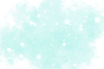 Fototapeta na wymiar Winter banner. Falling white snow. Watercolor Background. Abstract vector illustration. Free space for subtitles and graphics. Subtle and pastel color