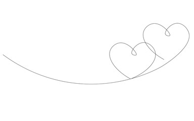 Valentine day background with heart line drawing vector illustration