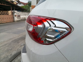 Fototapeta premium white car crash. tail light broken